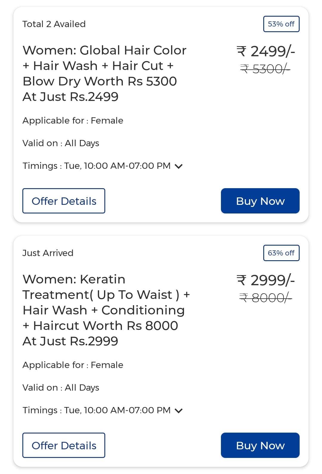 WOMEN : Global Hair Colour + Hair Wash + Hair Cut + Blow Dry @ Just Rs.2499/-