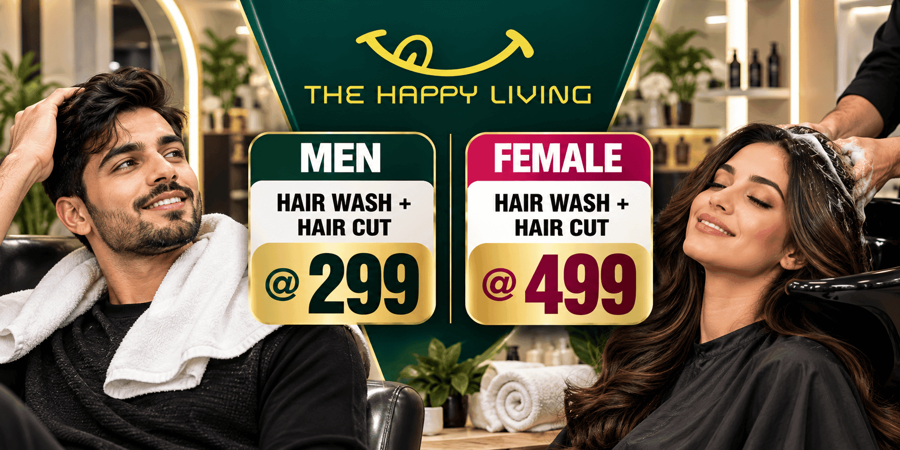 FEMALE : Hair Wash + Hair Cut @ Just Rs.499/-