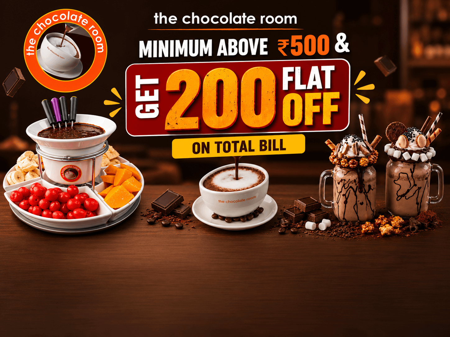 BONUS OFFER : On Minimum Billing Of Rs. 500/- & Above You Will Get A Flat Discount Of Rs. 200/- On A- La Carte Bill.