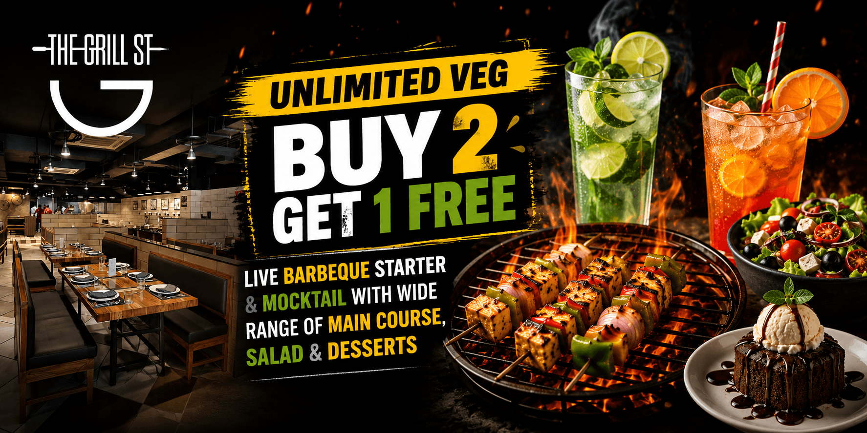 LUNCH BUFFET OFFER - Buy 1 & Get 2nd On 50% Off.