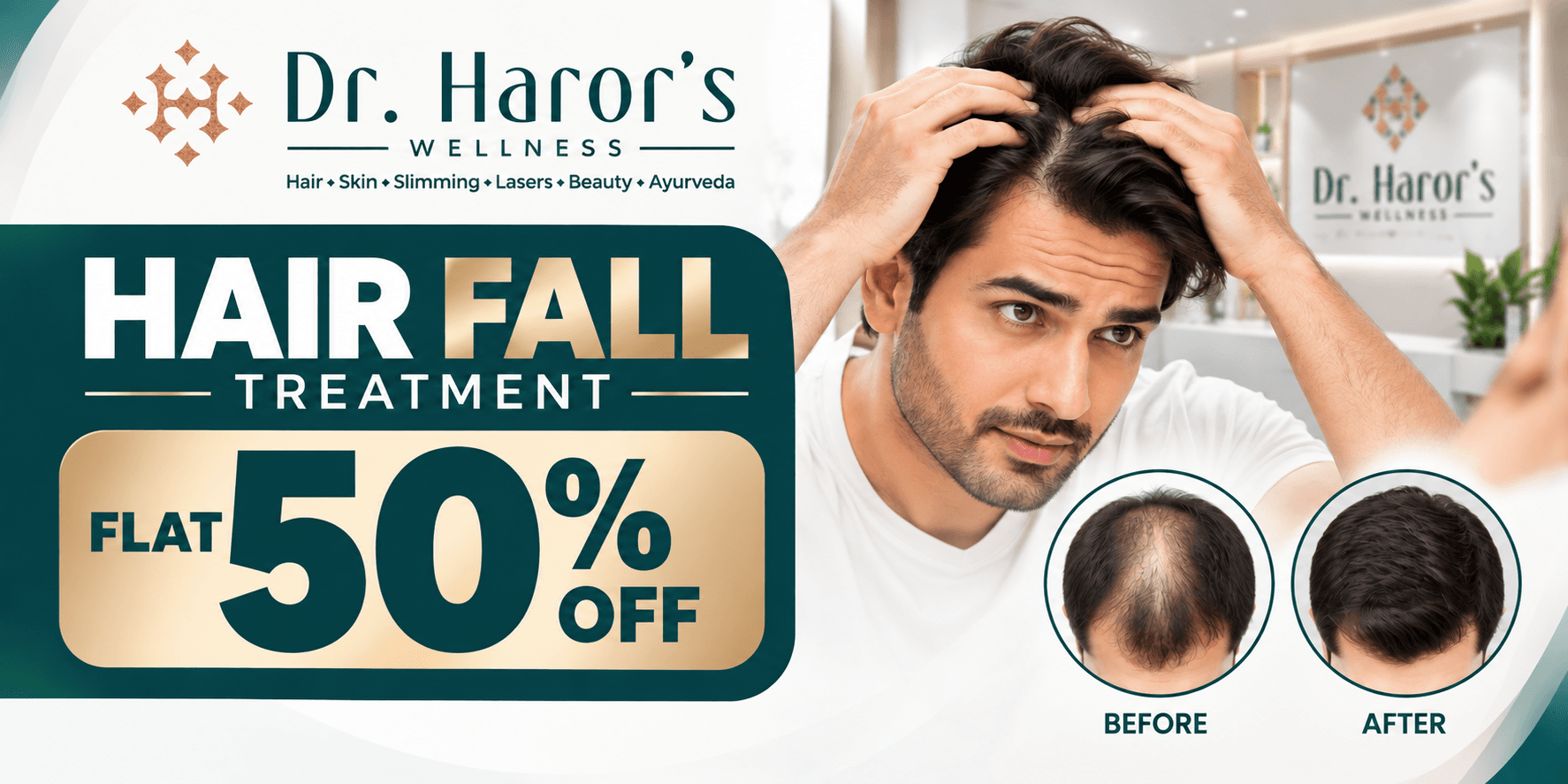 HAIR FALL TREATMENT : Flat 50% Off