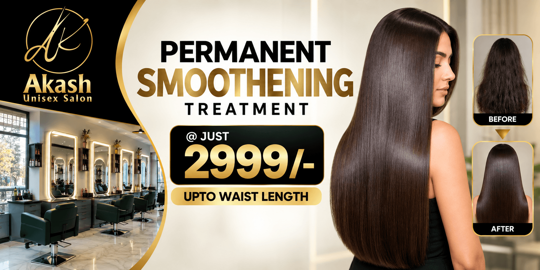 PERMANENT SMOOTHENING TREATMENT: Just Rs.2999/- (Upto Waist Length)