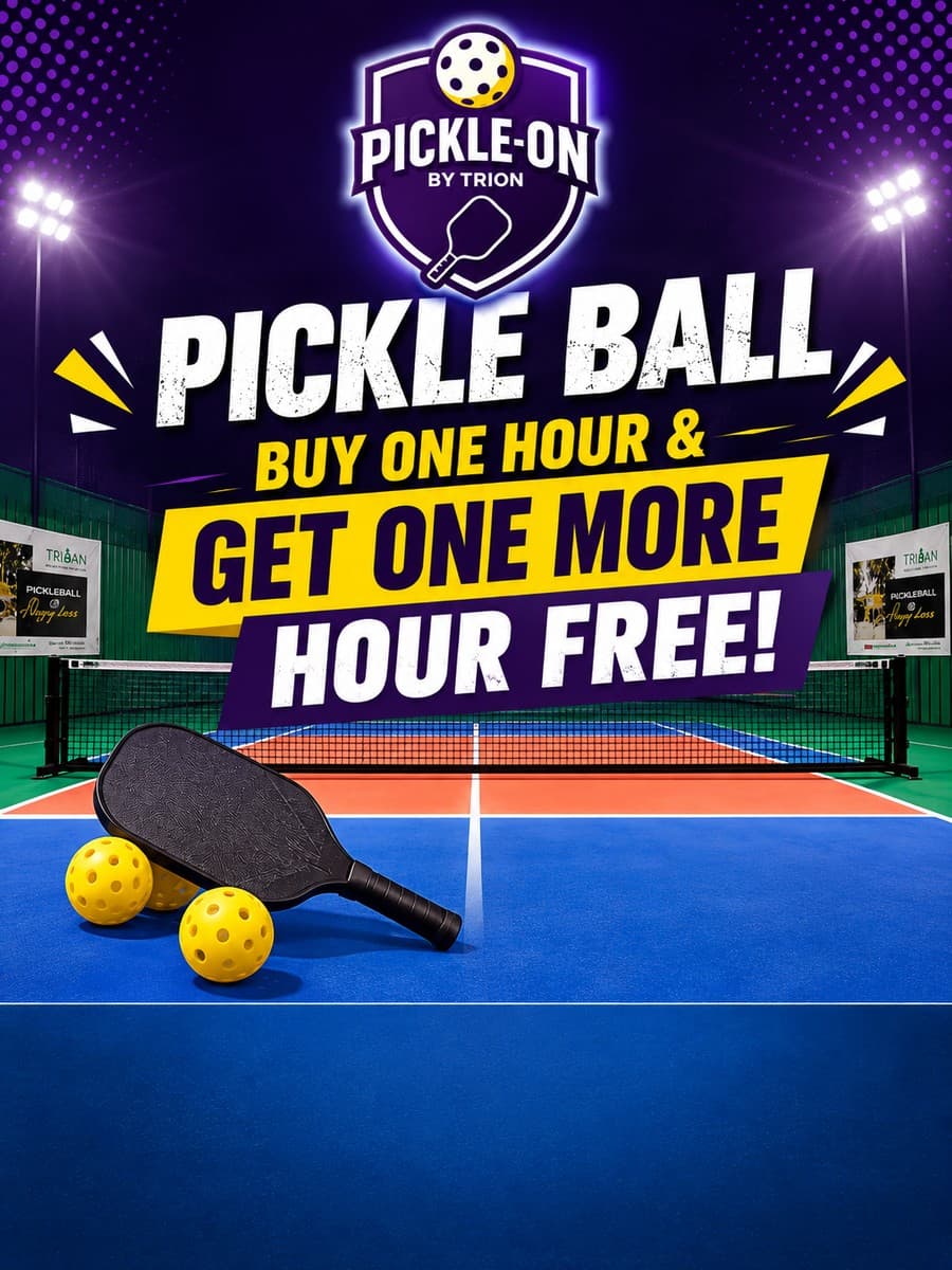 PICKLE BALL : Buy One Hour & get One Hour Free ( One Time Only)